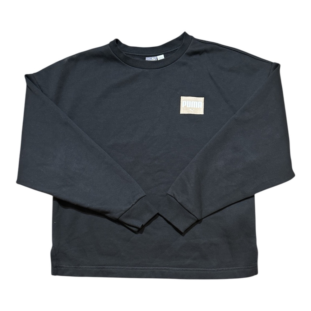 Puma WOMENS Classic Black Crewneck Sweater Size Medium Cotton Polyester